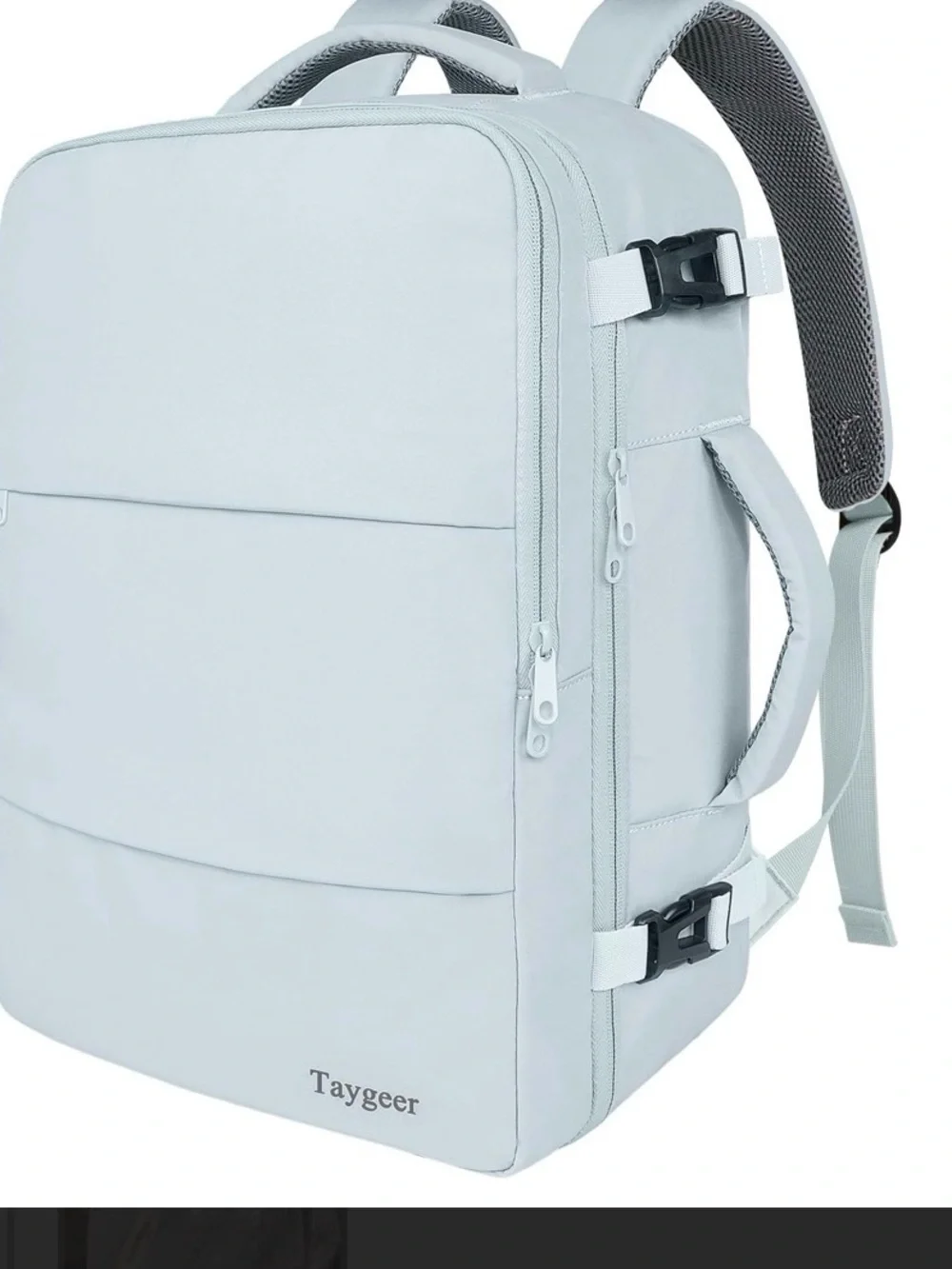 Taygeer light blue  backpack with black mesh panels #taygeer #tech